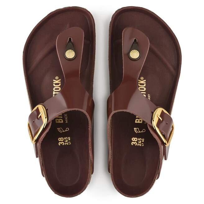 Gizeh Big Buckle Naturleder Lack Hochglanz Schokoladenbraun Gizeh Big Buckle Naturleder Lack Hochglanz Schokoladenbraun