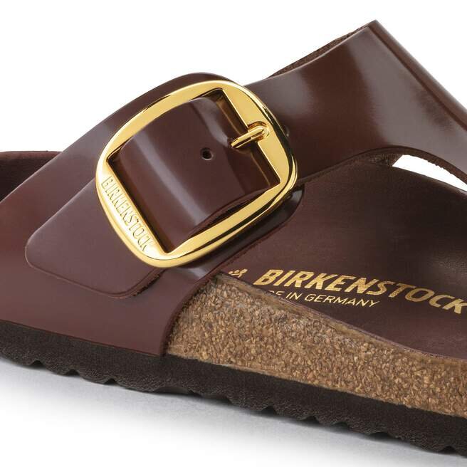 Gizeh Big Buckle Naturleder Lack Hochglanz Schokoladenbraun Gizeh Big Buckle Naturleder Lack Hochglanz Schokoladenbraun
