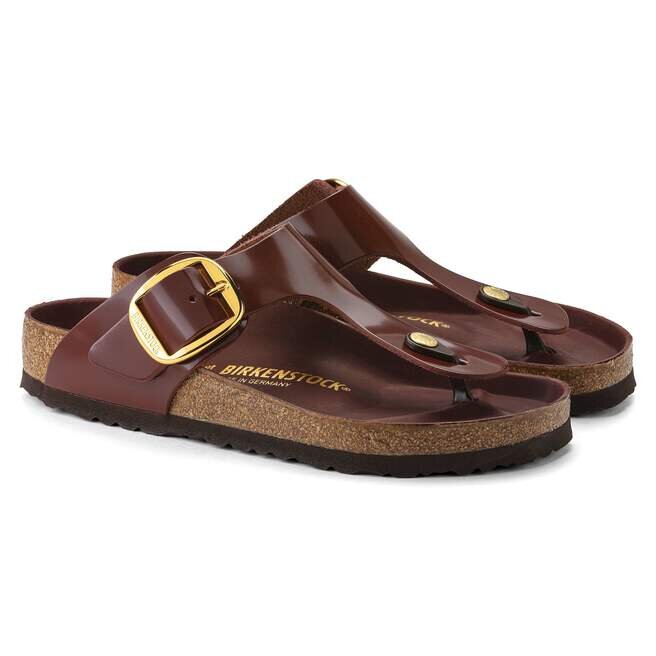 Gizeh Big Buckle Naturleder Lack Hochglanz Schokoladenbraun Gizeh Big Buckle Naturleder Lack Hochglanz Schokoladenbraun