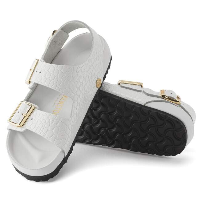 Milano geprägtes Leder, geprägt, weiß Milano geprägtes Leder, geprägt, weiß